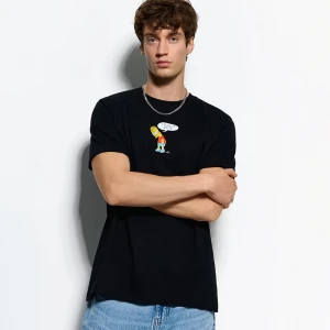 Czarna koszulka z nadrukiem The Simpsons House