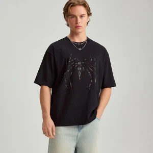 Czarna koszulka z nadrukiem Venom House
