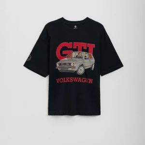 Czarna koszulka z nadrukiem Volkswagen GTI House