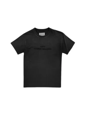 Czarna koszulka z odwróconym logo Maison Margiela