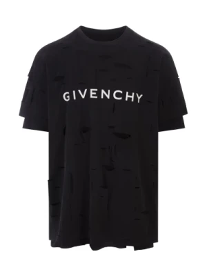 Czarna koszulka z podwójną warstwą Givenchy