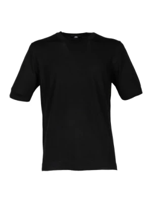 Czarna koszulka z wełny merino Alpha Studio