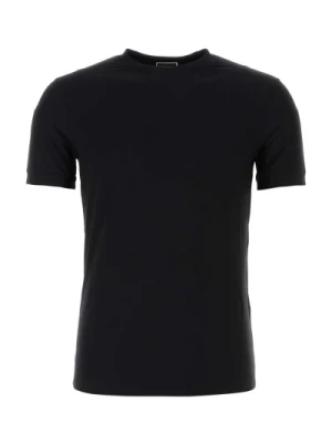 Czarna koszulka z wiskozy z elastanem Giorgio Armani