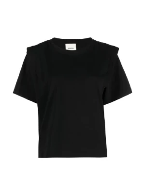 Czarna koszulka Zelitos z wypełnionymi ramionami Isabel Marant Étoile