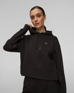 Czarna krótka bluza z kapturem damska Lacoste SF0281