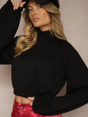 Czarna Krótka Bluza ze Stójką Benola lefon