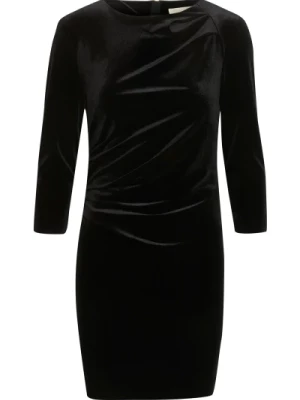 Czarna krótka sukienka z drapowanym przodem InWear