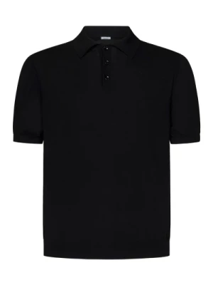 Czarna krótka sweterkowa koszulka polo Malo