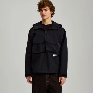 Czarna kurtka anorak z kieszeniami na przodzie House