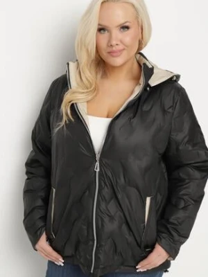 Czarna Kurtka Dwustronna z Odpinanym Kapturem Frolbia bh forever