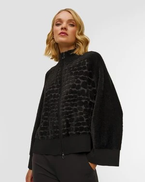 Czarna Kurtka Futerko Sportalm