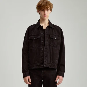 Czarna kurtka jeansowa regular fit House