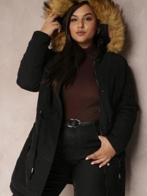 Czarna Kurtka Parka Dwustronna Deyu h&s