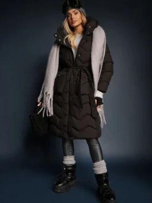 Zdjęcie produktu Czarna Kurtka Pikowana z Paskiem Begetir ann gissy