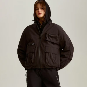 Czarna kurtka przejściowa na stójce House