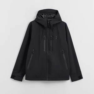 Czarna kurtka przejściowa z kapturem House