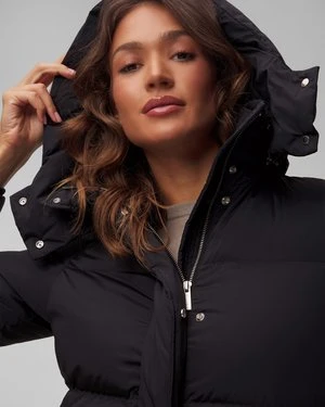 Czarna kurtka puchowa damska Woolrich Aurora Long Parka