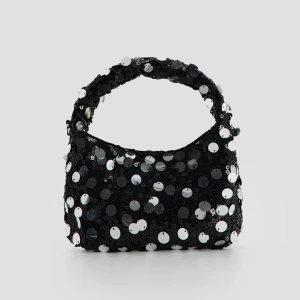 Czarna mała torebka cekinowa House