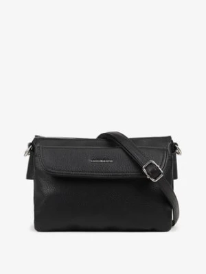 Czarna Mała Torebka Listonoszka z Klapą Izeluna luigisanto