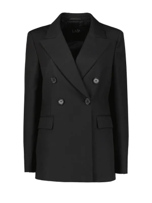 Czarna marynarka damska wełniana - dwurzędowa - GLORIA LAÏF