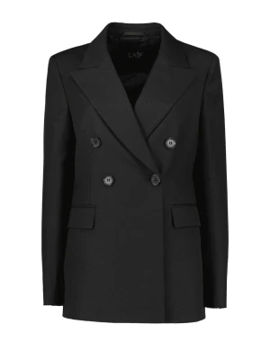 Czarna marynarka damska wełniana - dwurzędowa - GLORIA LAÏF