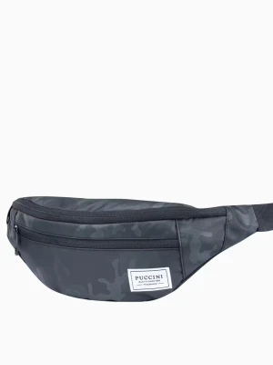 Czarna materiałowa nerka we wzór camo Puccini