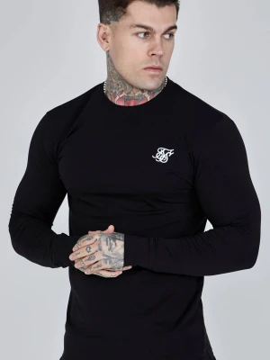 Czarna męska koszulka Essentials z długim rękawem SikSilk