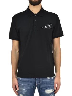 Czarna Męska Koszulka Polo z Bawełny Logo Mod.MVMHMCNO Valentino