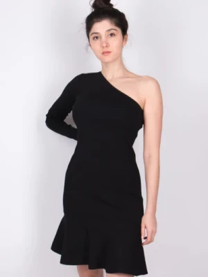 Czarna Mini Sukienka z Jednym Rękawem - Stylowa i Elegancka JW Anderson