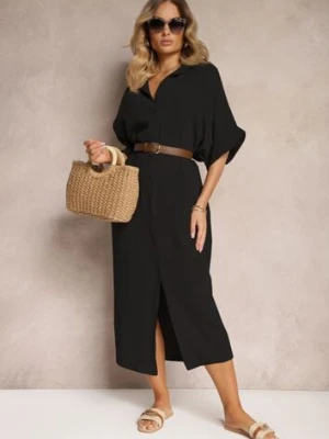 Czarna Muślinowa Sukienka z Bawełny o Pudełkowym Kroju Vimaristta jumelle