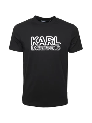 Czarna nadmuchiwana koszulka z logo Karl Lagerfeld