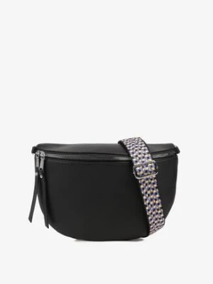 Czarna Nerka z Regulowanym Materiałowym Paskiem Malinassa francis