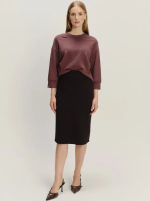 Czarna ołówkowa spódnica midi z domieszką wiskozy Greenpoint