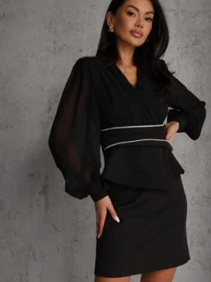 Czarna Ołówkowa Spódnica VICES w Stylu Basic Fretima