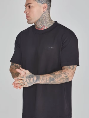 Czarna oversize koszulka męska SikSilk