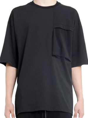 Czarna Oversize T-Shirt z Kieszeniami Thom Krom