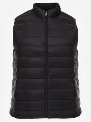 Czarna Pikowana Kamizelka Przejściowa ze Stójką Edanwen