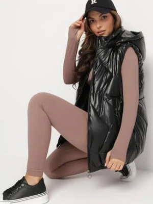 Czarna Pikowana Kamizelka z Kapturem Incanto 6&8 fashion