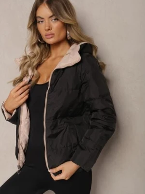 Czarna Pikowana Kurtka Dwustronna Wykończona Sznurkami Atitoria