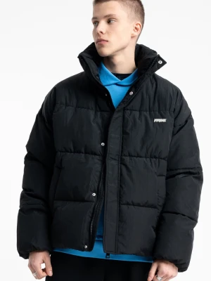 Czarna pikowana kurtka ocieplana Reporter