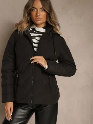 Czarna Pikowana Kurtka Przejściowa z Kapturem Cinetta romee's