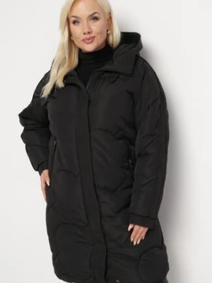 Czarna Pikowana Kurtka z Kapturem Fariana ann gissy