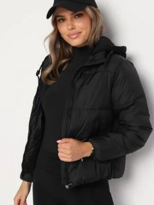 Czarna Pikowana Kurtka z Kapturem Mivuna jstyle