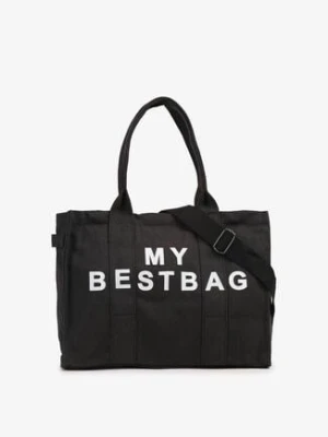 Czarna Pleciona Torebka Shopper Seviola