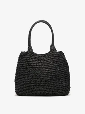 Czarna Pleciona Torebka Shopper Yolalla