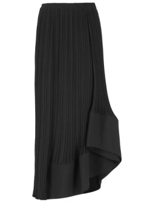 Czarna Plisowana Spódnica Lanvin