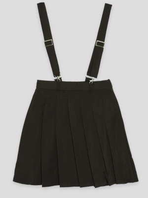 Czarna plisowana spódniczka z szelkami Reporter