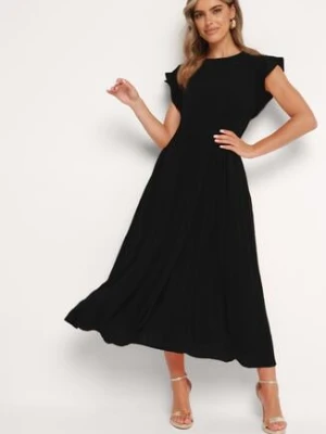 Czarna Plisowana Sukienka z Krótkim Rękawem Nlea unigirl