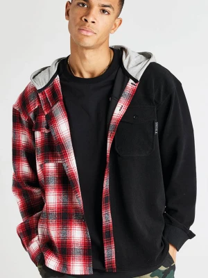 Czarna pół kontrastowa koszula z kapturem SikSilk