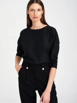 Czarna, połyskująca bluza z odkrytymi plecami Greenpoint